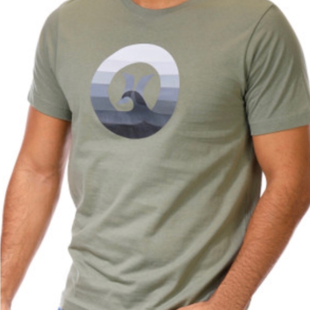 HURLEY NWT Men's Olive Green Graphic Crewneck T-Shirt